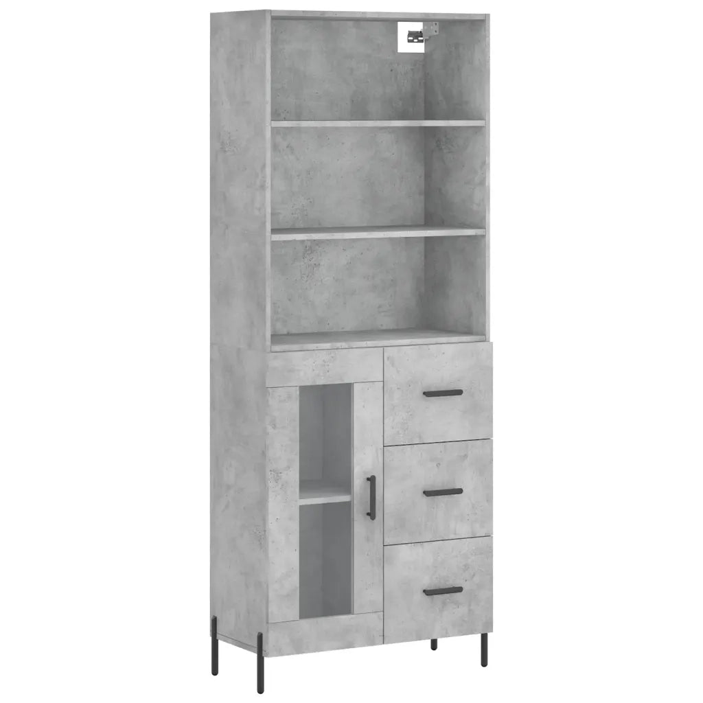 Credenza-Buffet-Armadio da cucina Grigio Cemento 69,5x34x180 cm in Legno Multistrato 865840