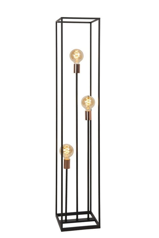 Lucide Arthur lampada da terra 3xE27 nero oro 140cm