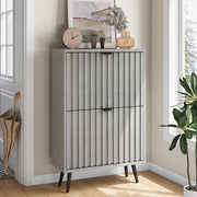 Scarpiera salvaspazio per ingresso con 2 ante a ribalta ¨C MINIMAL ¨C Grigio, 60 cm