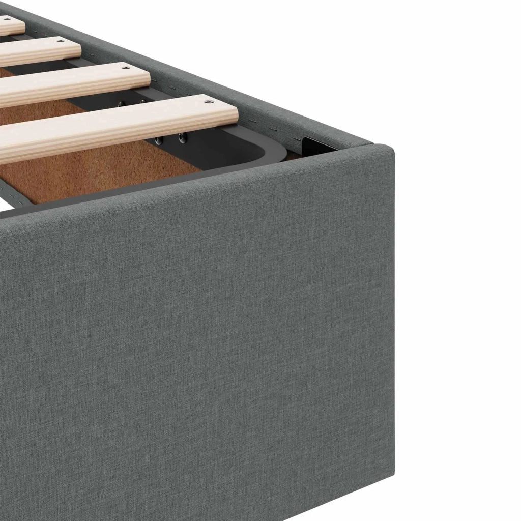Letto ottomano Grigio scuro 90 x 190 cm Tessuto 3442791