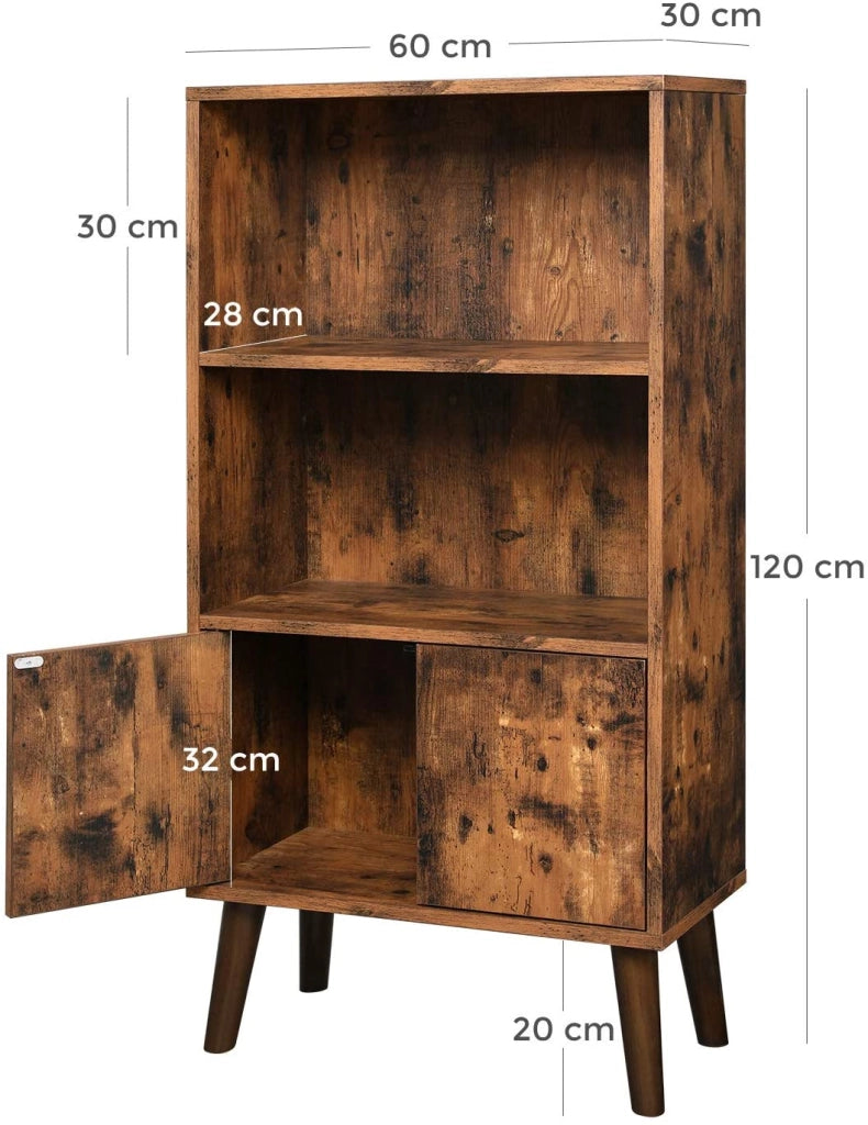 Mobile/cassettiera/scaffale a 3 ripiani in stile industriale in truciolato marrone 12_0000490