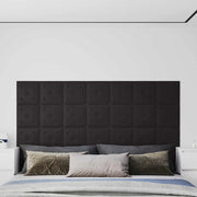 Testiera da Parete 12 pcs Nero 30 x 30 cm Pelle Sintetica 42046510