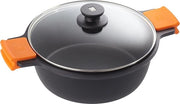 Pentola da cottura da 28 cm alta - adatta a tutti i fornelli, inclusi quelli a induzione, con rivestimento antiscivolo.