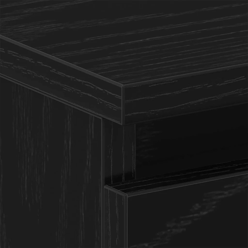Comodino | Armadio da Notte | Mobiletto da notte Rovere Nero 40 x 30 x 39 cm Legno multistrato