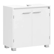 Mobile lavabo da bagno con 2 vani dietro le ante per vari tipi di lavabo con gambe 30 x 60 x 60 cm bianco 12_0006535