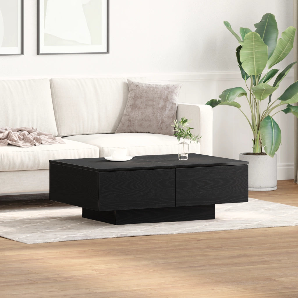 Tavolino da caffÃ¨  Nero Rovere 90x60x31 cm in legno ingegnerizzato