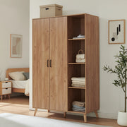 Armadio Guardaroba Norg con 2 Ante e 8 Scomparti 191x120x52 cm - Effetto Rovere [en.casa]