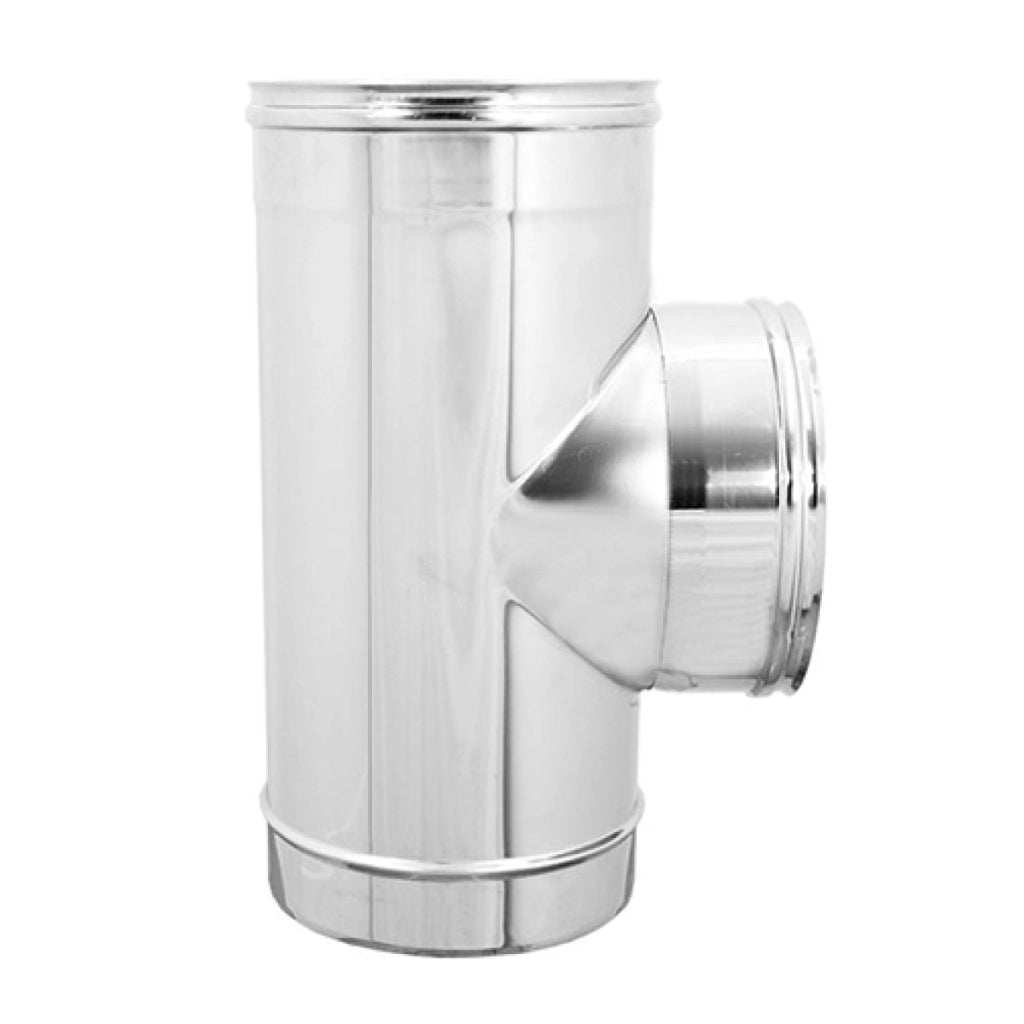 RACCORDO A TEE 90 FEMMINA CENTRALE MONOPARETE ACCIAIO INOX AISI 304 - ø80  - EUF