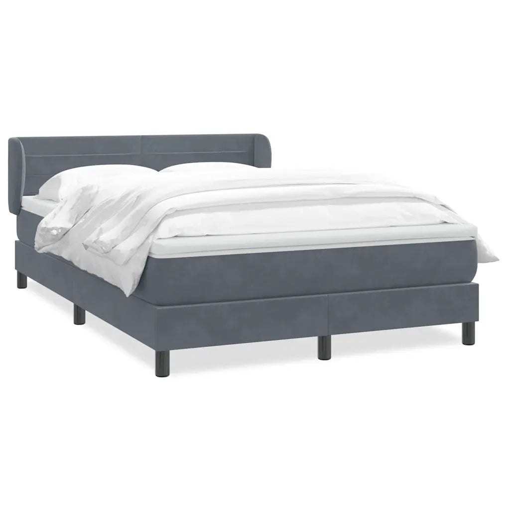 vidaXL Giroletto a Molle con Materasso Grigio Scuro 160x210 cm Velluto