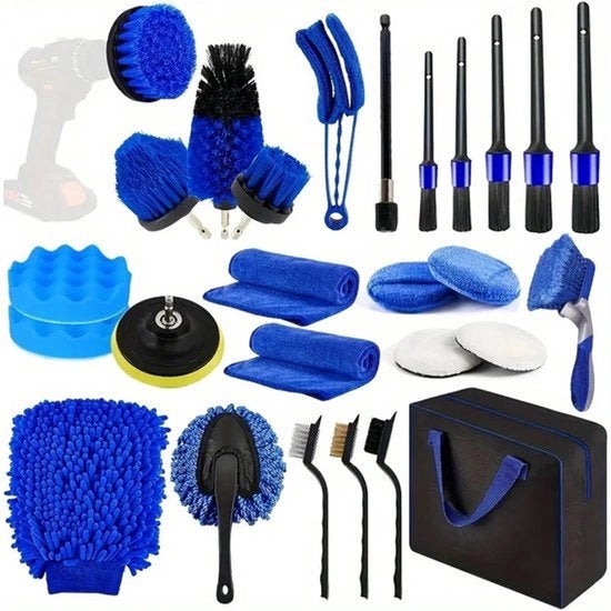 Set di pulizia 27 pezzi con set di spazzole completo di spazzola auto-detail e set di pulizia beauty