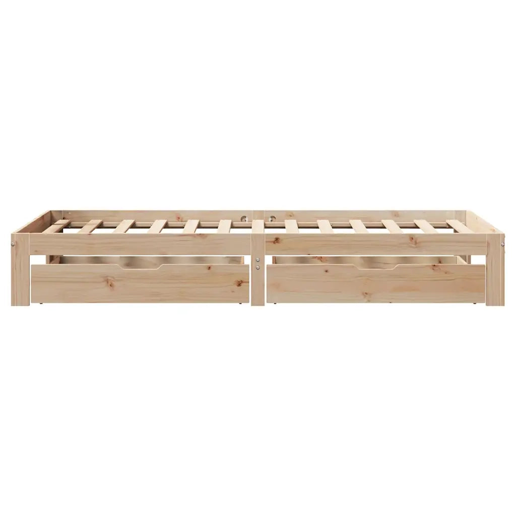 Giroletto con Cassetti-Struttura Letto con contenitore 90x200 cm in Legno Massello di Pino 759206