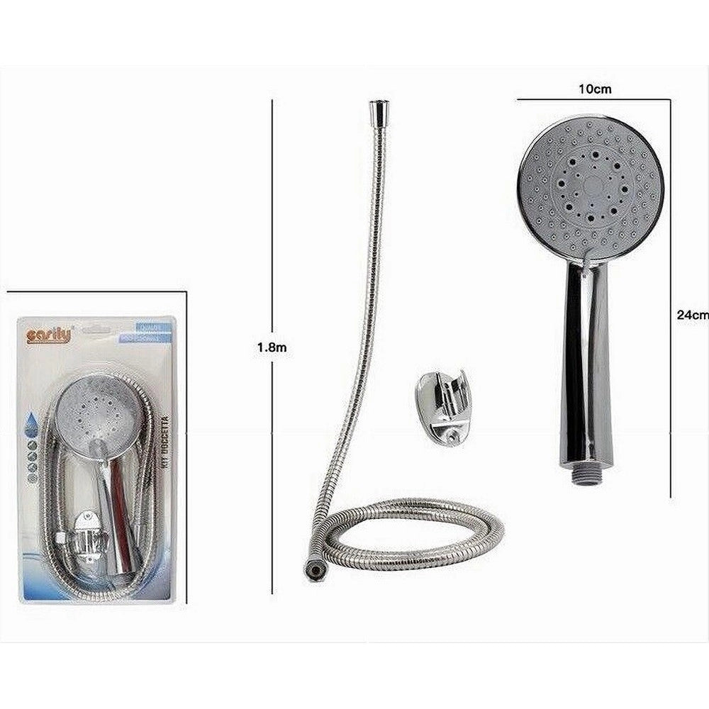 Trade Shop - Kit Doccetta Multigetto Doccino Soffione Doccia Laccio 1,8mt Staffa Bagno 69053 -