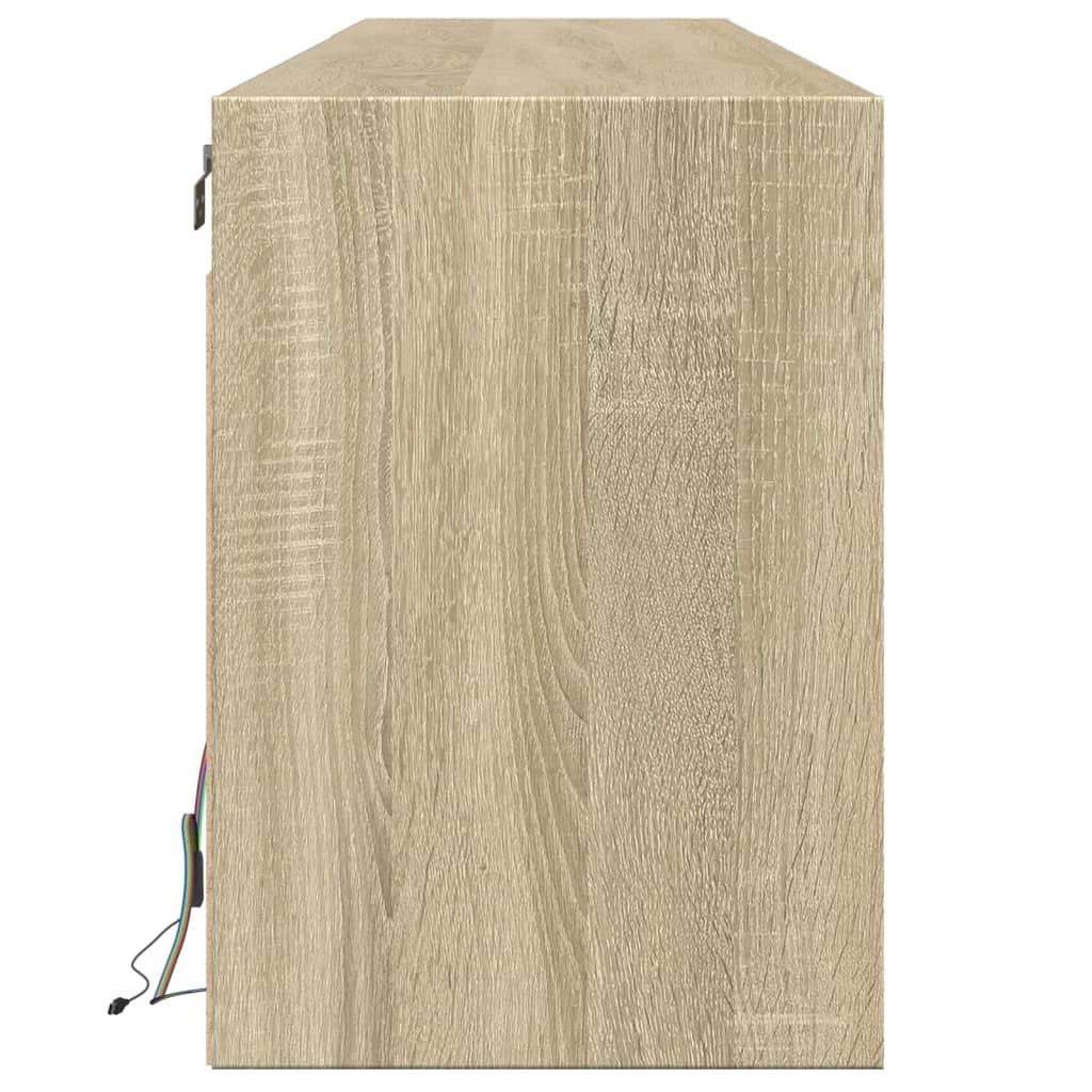 Mobile TV multimediale scaffale TV credenza mobile TV sala da pranzo soggiorno camera da letto a parete con illuminazione a LED rovere Sonoma 180 x 31 x 45 cm marrone 02_0027830