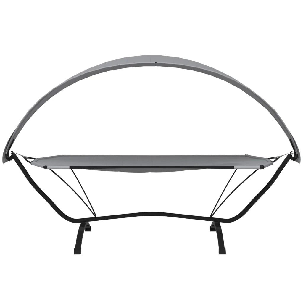 Lettino con Tettuccio Grigio in Acciaio e Tessuto Oxford cod mxl 69428