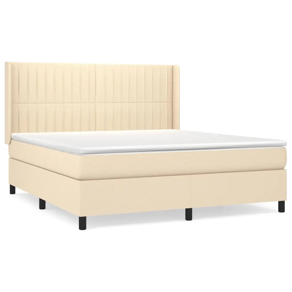 Giroletto a Molle con Materasso Crema 180x200 cm in Tessuto 3131614