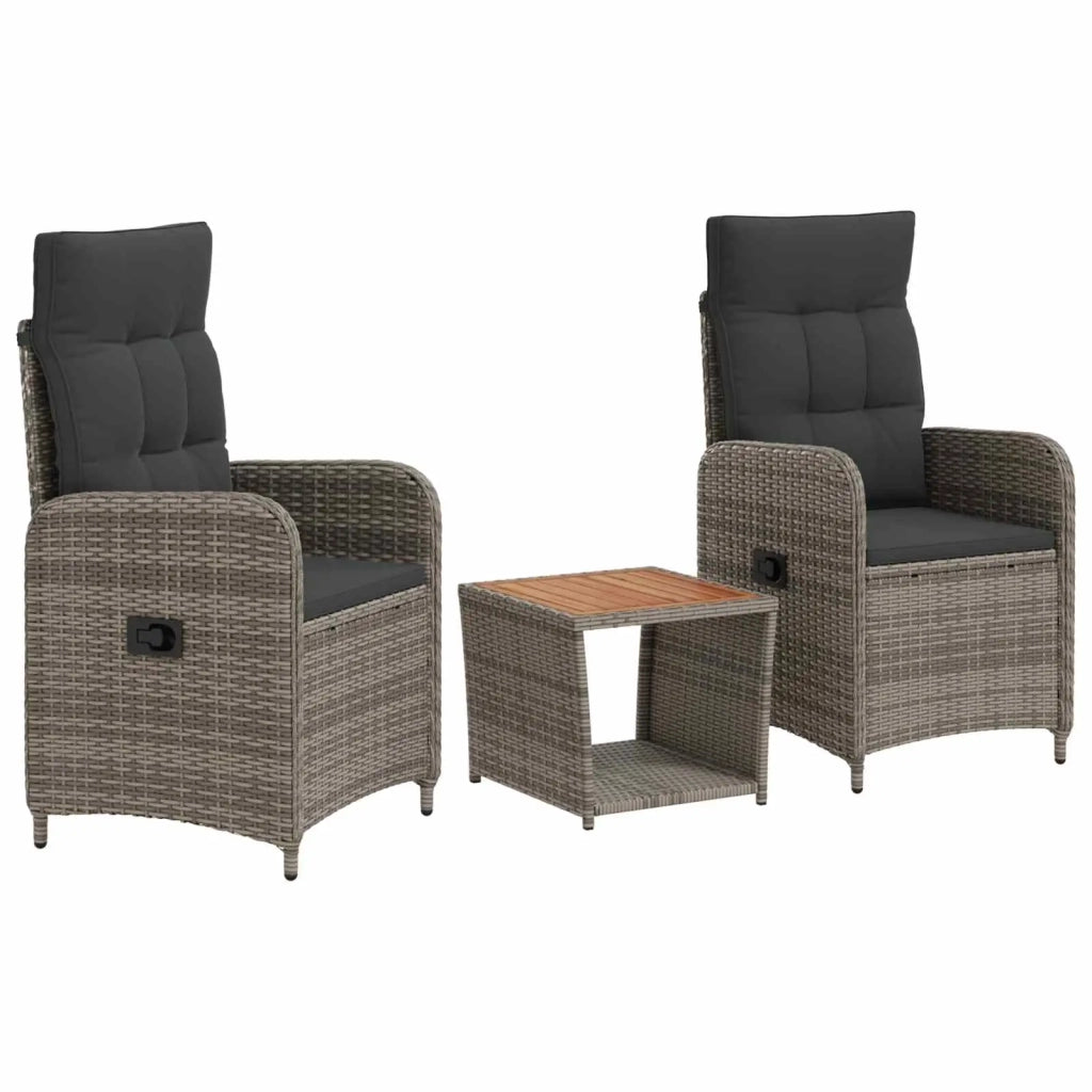 Set Lounge da Giardino 3 pz Grigio chiaro e grigio scuro 3422359