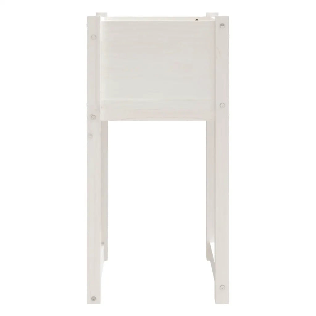 2 pz Fioriere | Cassetta per fiori | Vaso Bianche 40x40x81 cm in Legno Massello di Pino
