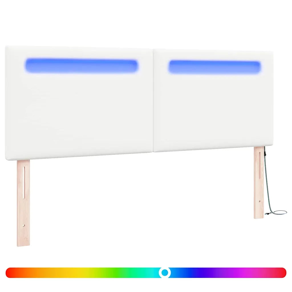 Testiera LED-Testata con Luci LED Bianco 160 cm Pelle Sintetica