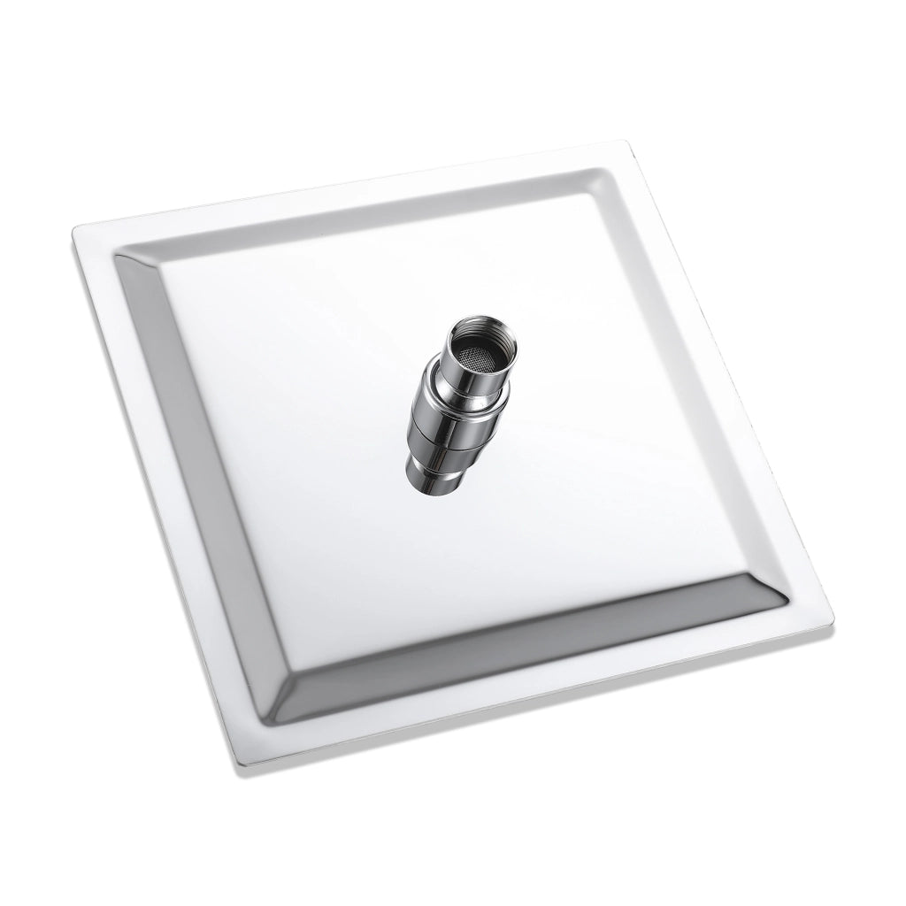 AICA ITALY Sistema Doccia con Miscelatore Termostatico a 38℃ e Soffione Quadrato 25x25cm Altezza Regolabile 75-118cm Cromo