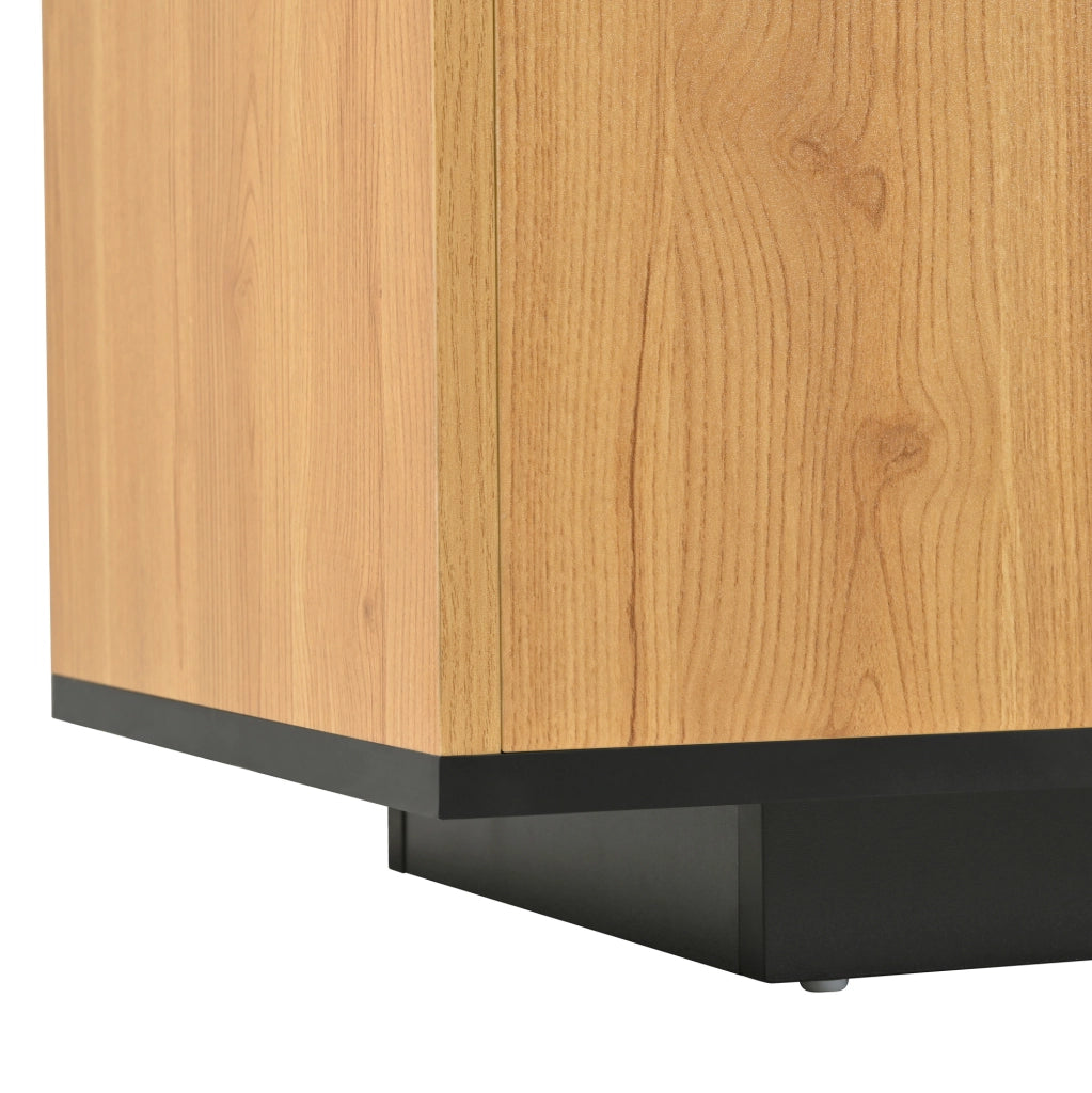Mobile TV 180x37x45 cm; 16 luci LED con app Bluetooth; 3 ante e cassetto; MDF nero