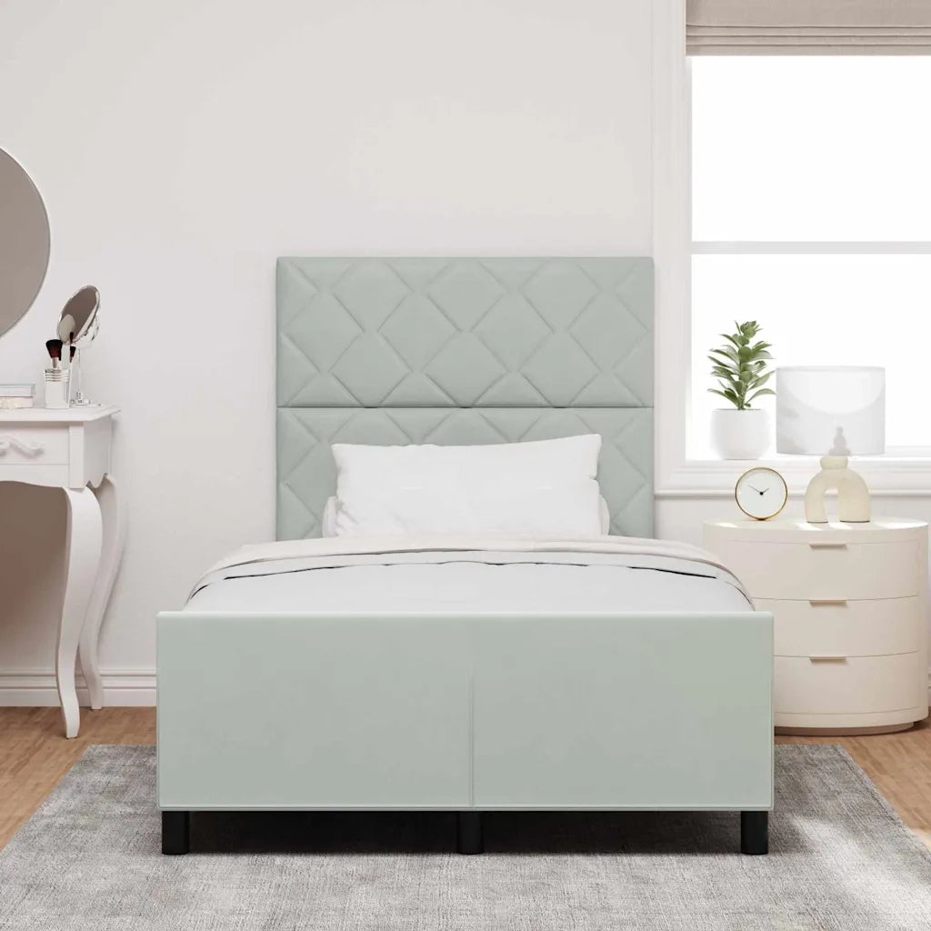 Letto a molle con testiera Grigio chiaro 120 x 200 cm Velluto 3344999