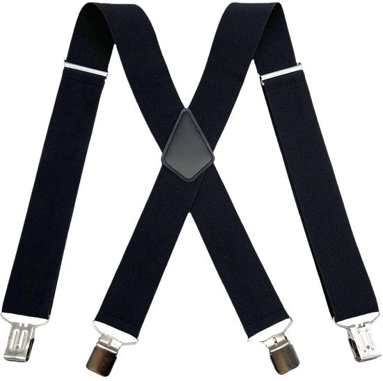 Cinture di lavoro per uomini - Cinture elastiche adattabili - Colori fissi - Nero - Clip comodi - 5x120cm - Cinture di lavoro