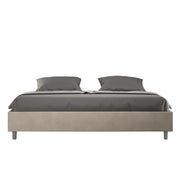 BS COM Letto senza rete imbottito 180x190 microfibra sabbia