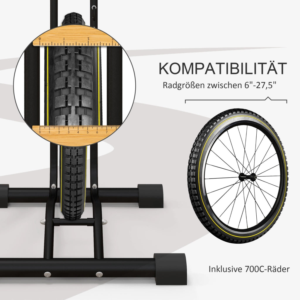 Supporto bici verticale orizzontale 41x41x121 cm metallo nero regolabile