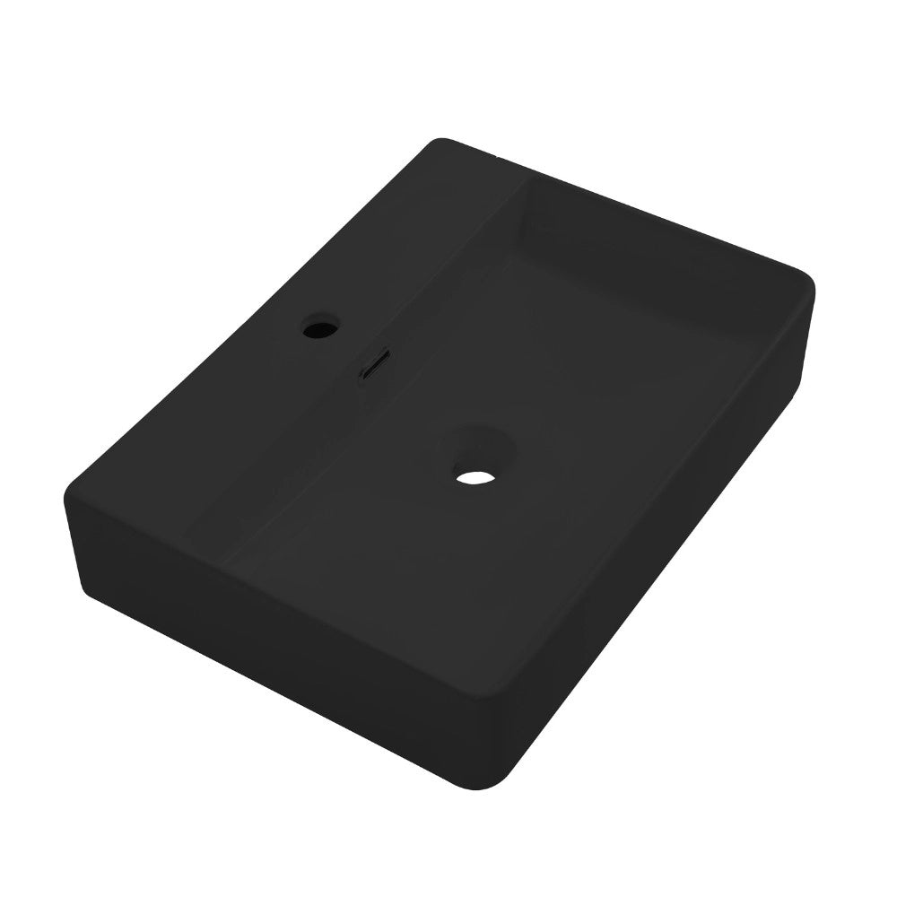 Lavabo ceramica 60x42x13 cm nero opaco
