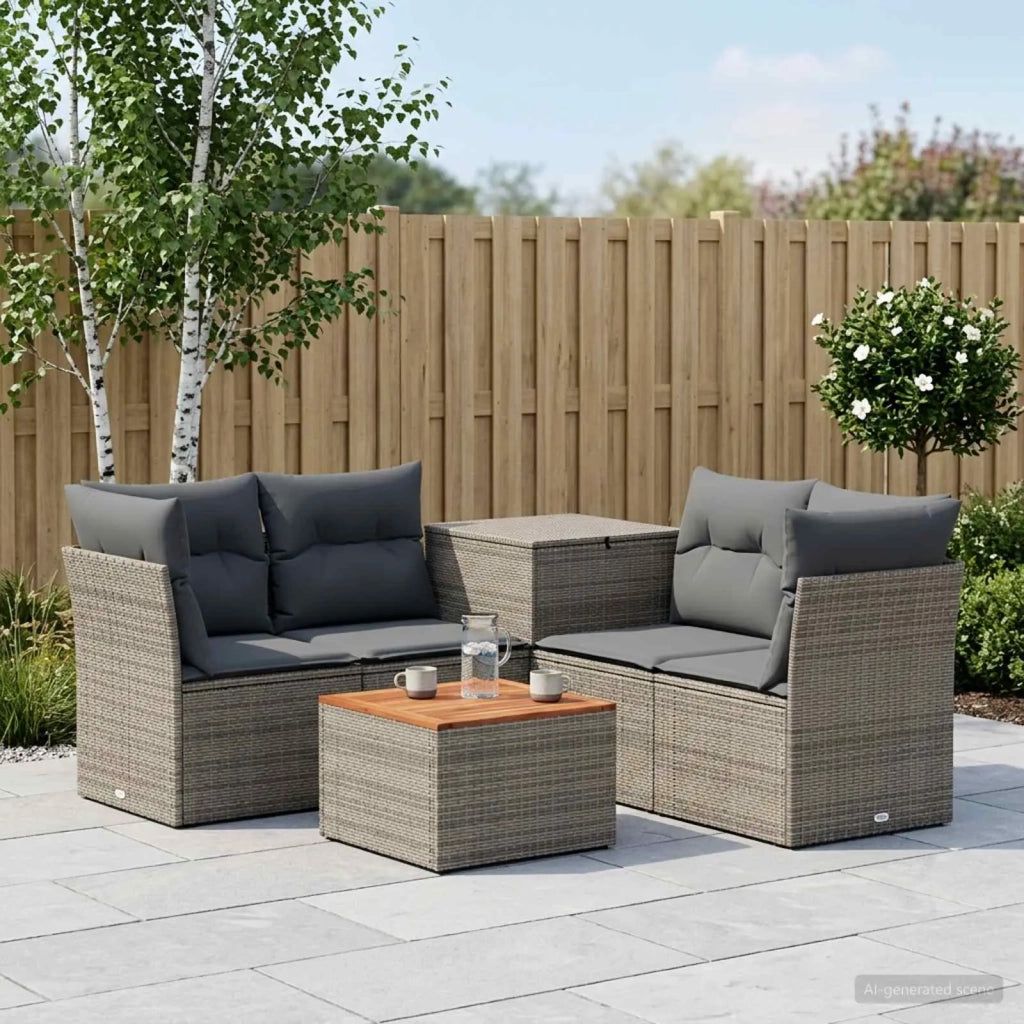 Set di divani 6 pz Grigio e Grigio Scuro 3447356