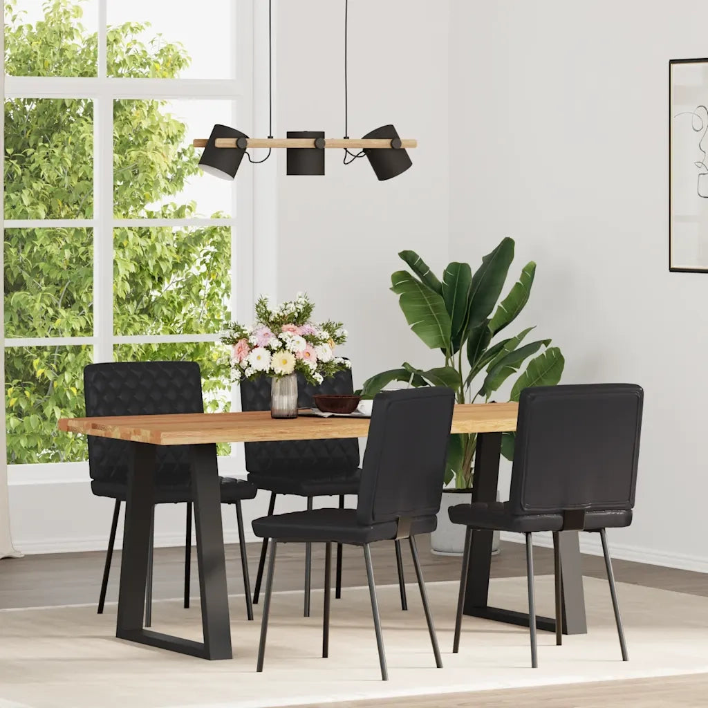 Sedie da Pranzo 4 pz Nere in Similpelle 3315218