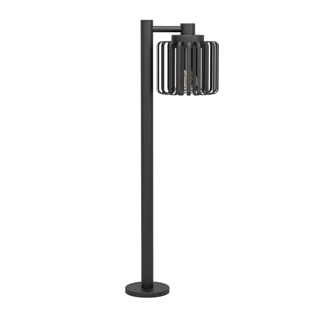 Paletto Esterno Moderno Selinus Acciaio Nero 1 Luce E27