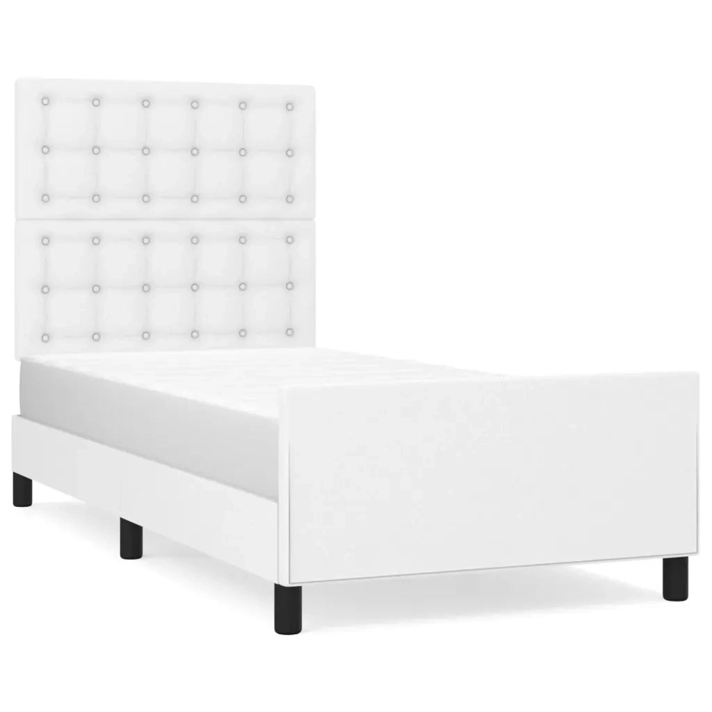 Giroletto con Testiera Bianco 80x200 cm in Similpelle