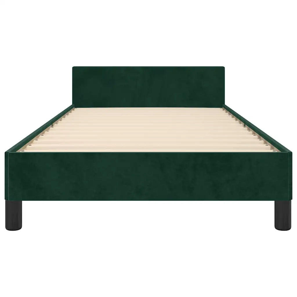 Giroletto senza Materasso Verde Scuro 90x200 cm in Velluto