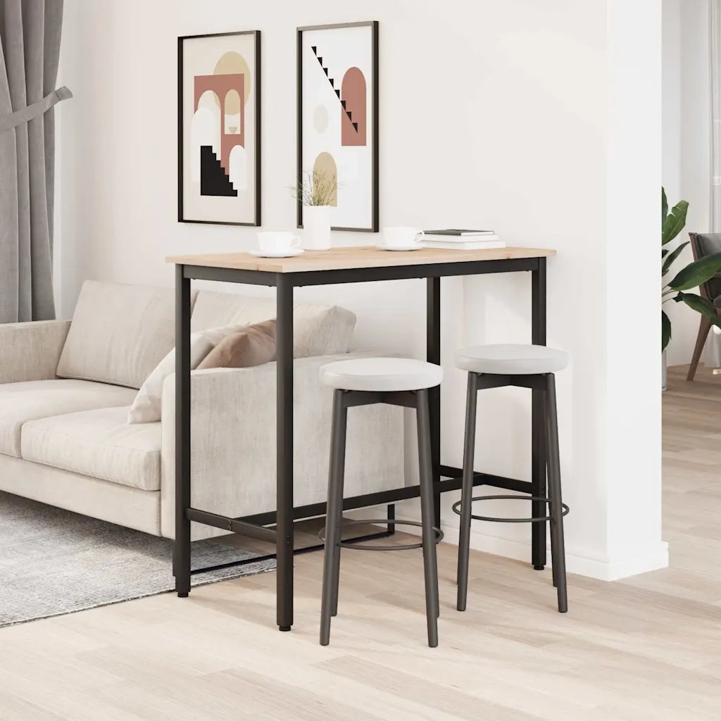tavolo Naturale 100 x 50 x 91 cm Legno ingegnerizzato e acciaio CFW9971505
