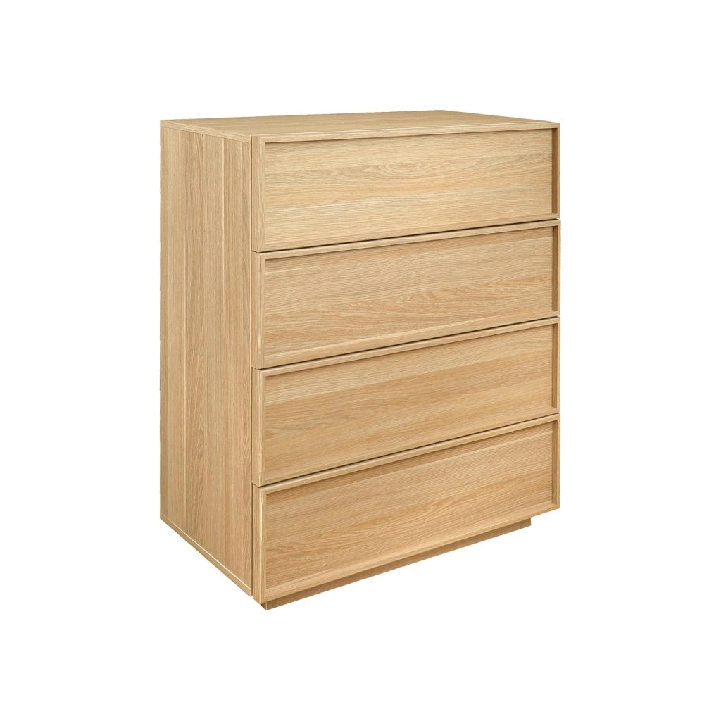 Cassettiera effetto legno 4 cassetti, marrone naturale