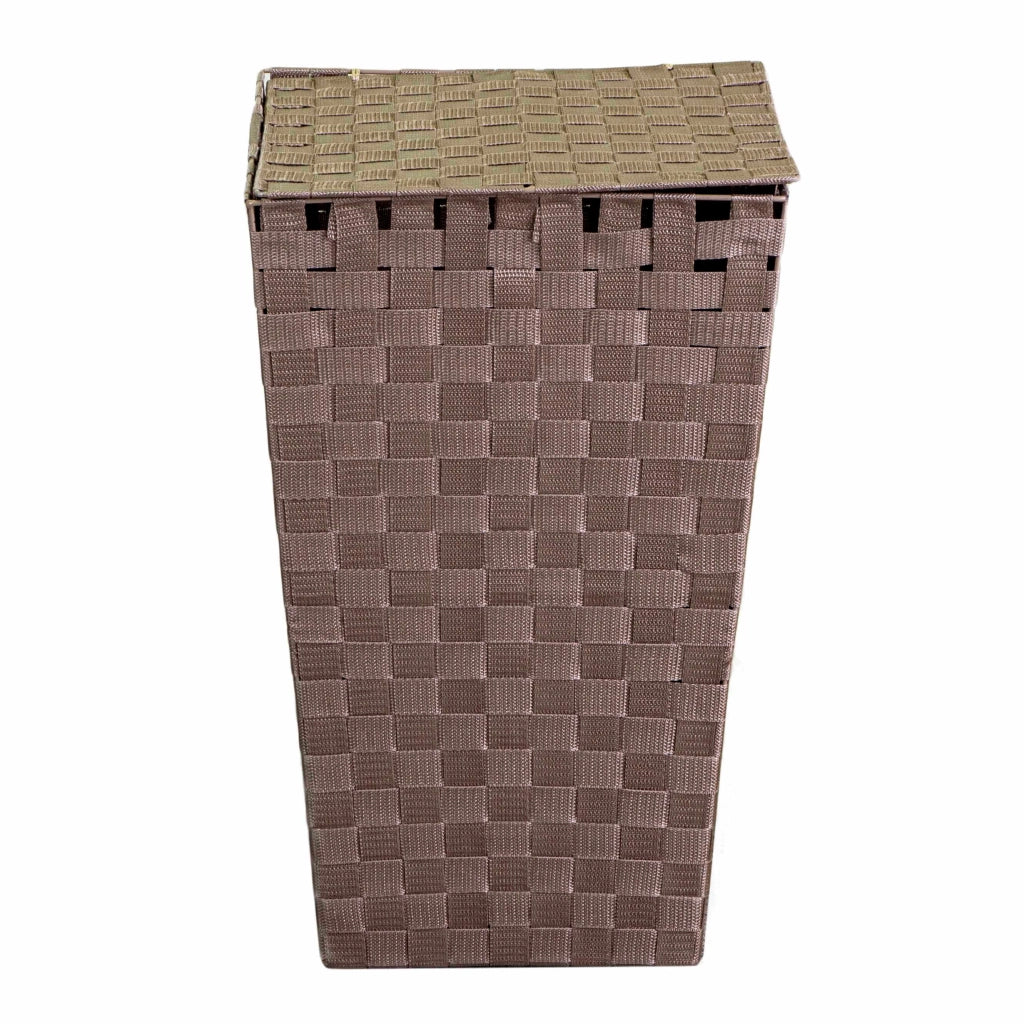 Cesto Portabiancheria in poliestere tortora quadro cm 33x33xh53