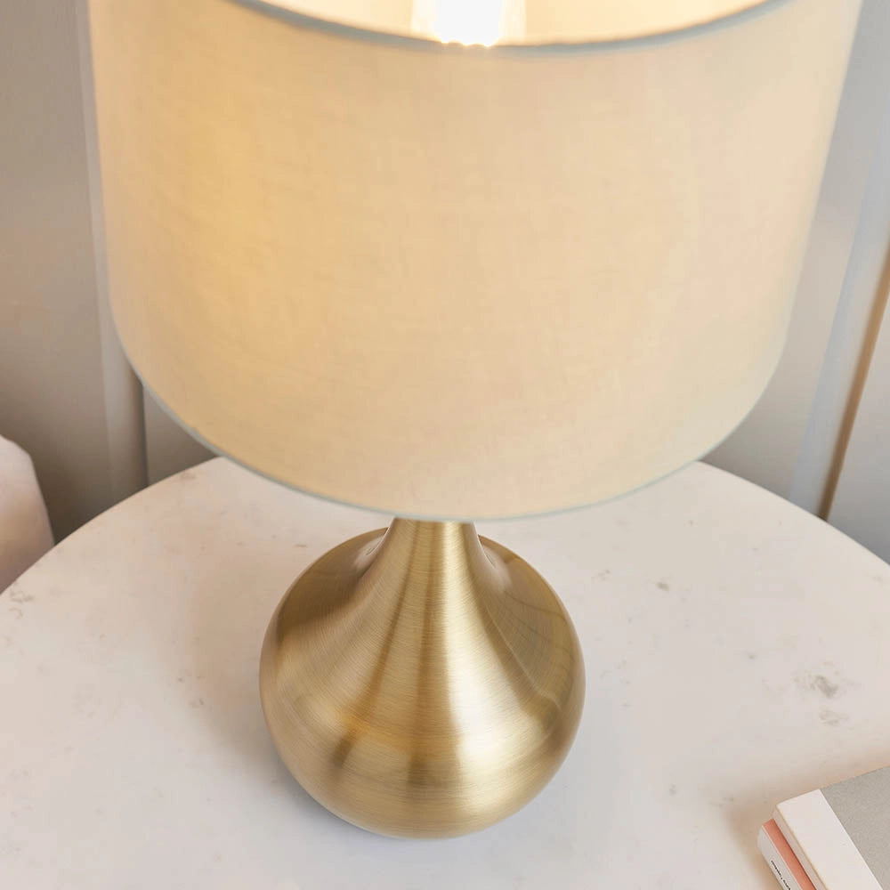 Lampada da tavolo touch dimmer ottone E14 Endon Piccadilly