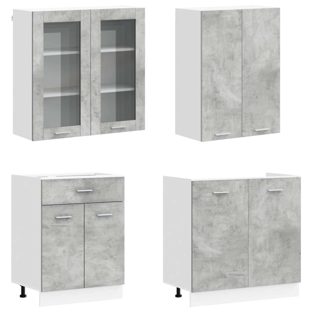 Unità Cucina LYON 8 pcs Grigio Cemento Legno ingegnerizzato 3438206