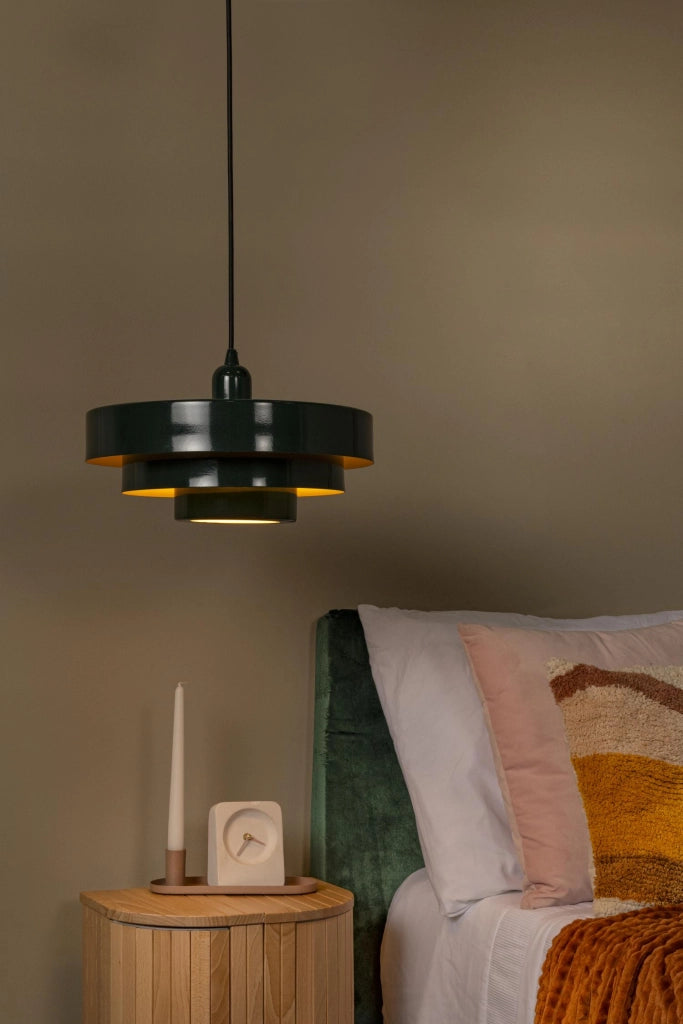 Lampada sospesa retrò RUNA verde 3 strati 1xE27 Lucide