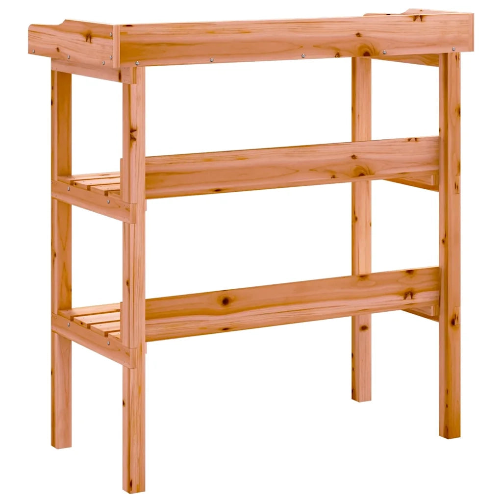 Tavolo Piante con Ripiani Marrone 78x38x,82,5cm Massello Abete CFW7148239