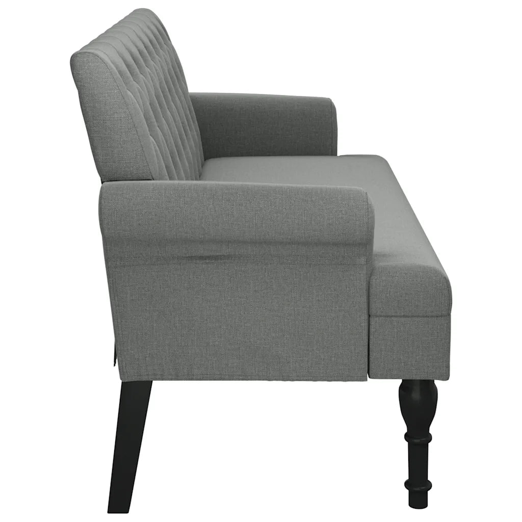Panca con schienale grigio scuro 120x62x75,5 cm in tessuto CFW6990908