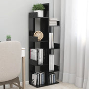Libreria Nera 48x25,5x140 cm in Legno Multistrato 808910
