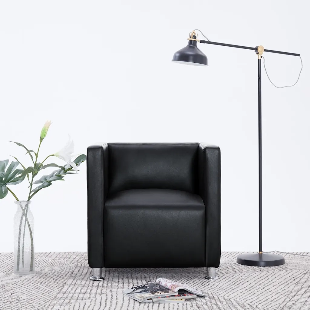 Poltrona a Pozzetto Nera in Similpelle cod mxl 64578