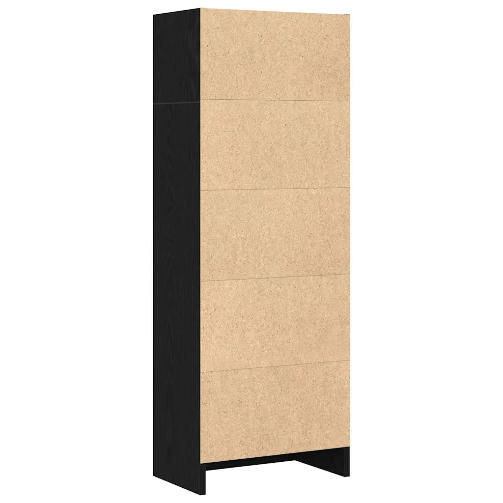 Libreria-Scaffale per Libri-Mobile di Stoccaggio Rovere Nero 40x24x109 cm in Truciolato