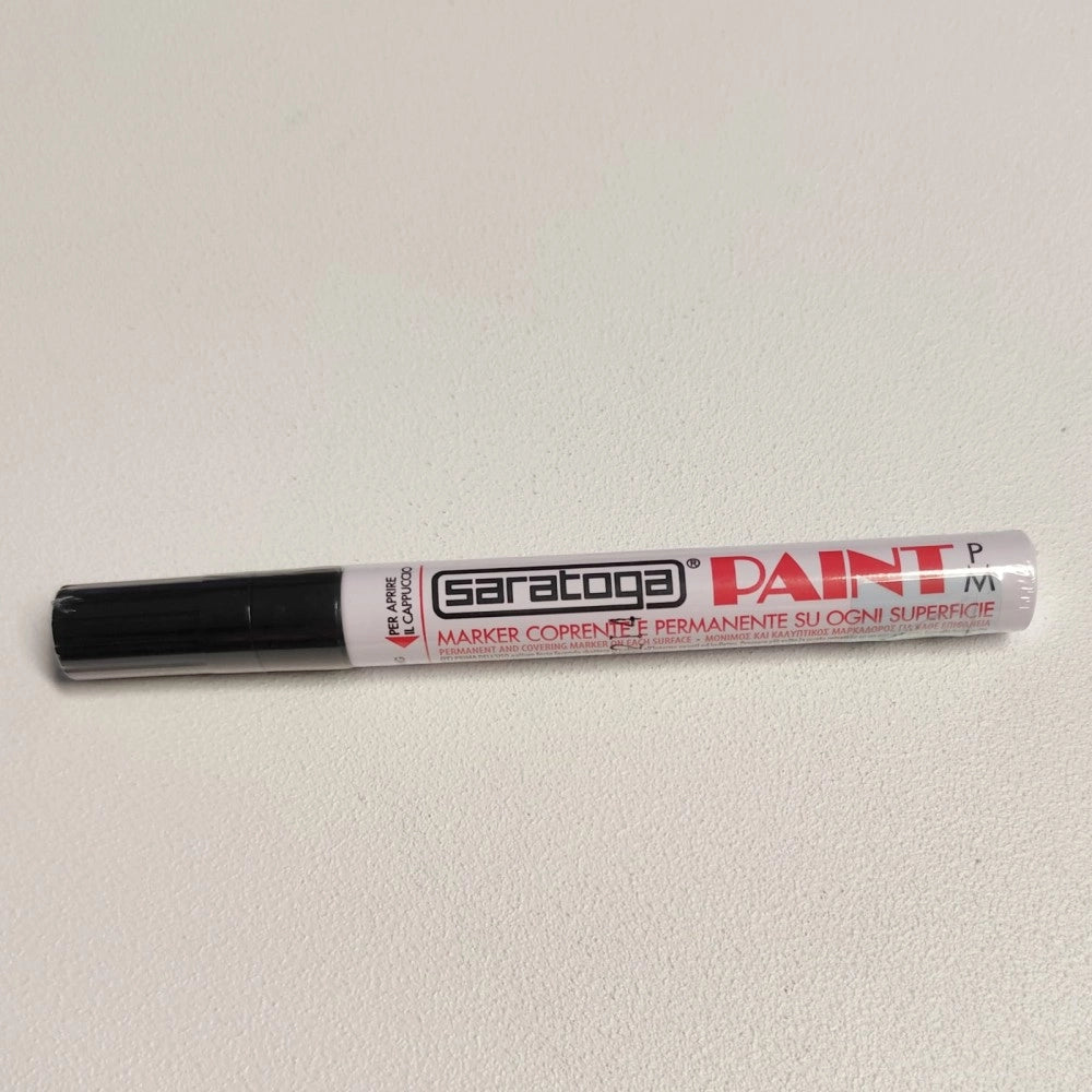 Paint pennarello colore nero punta grossa indelebile coprente permanente su ogni superficie