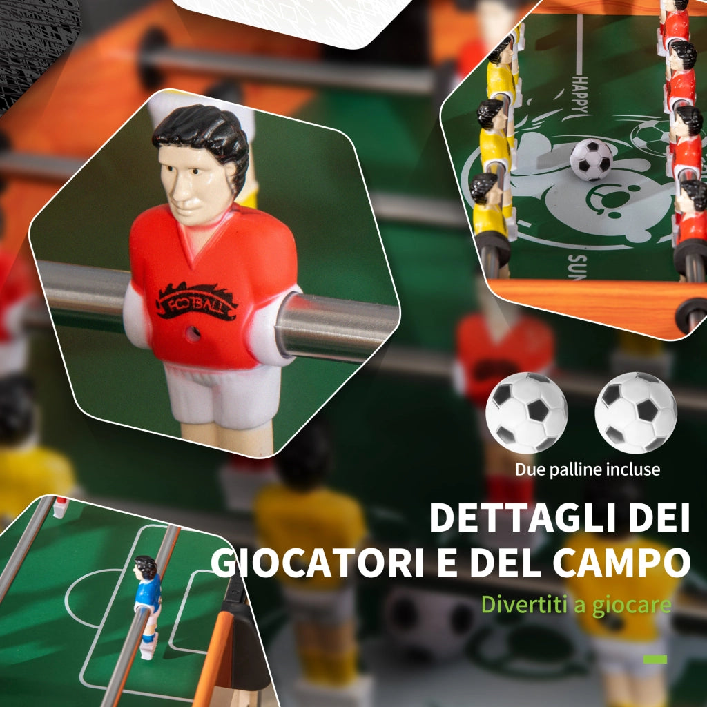 EasyComfort Biliardino Calcio Balilla per Bambini con Manopole Antiscivolo, Segnapunti e Palline, 118x104x69cm
