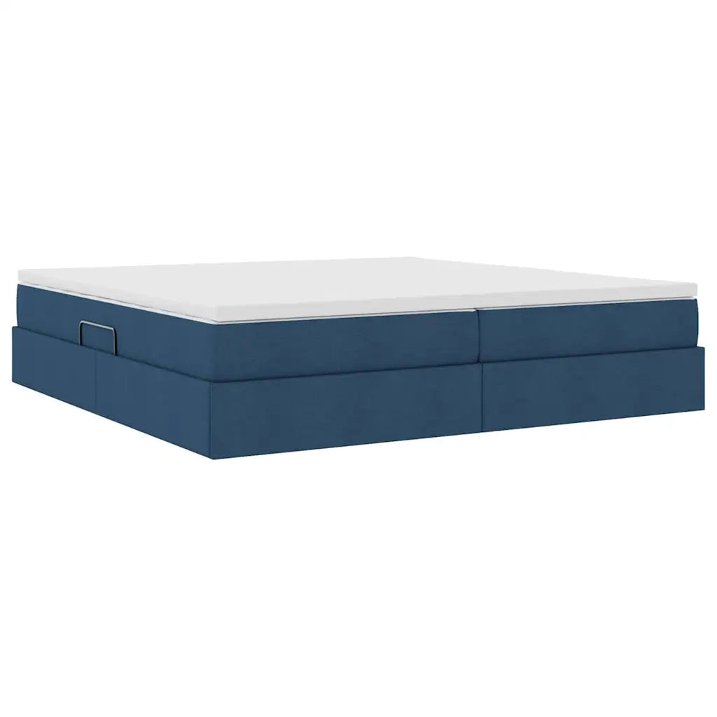 Letto con contenitore e materasso Blu 200 x 200 cm Poliestere 3370253