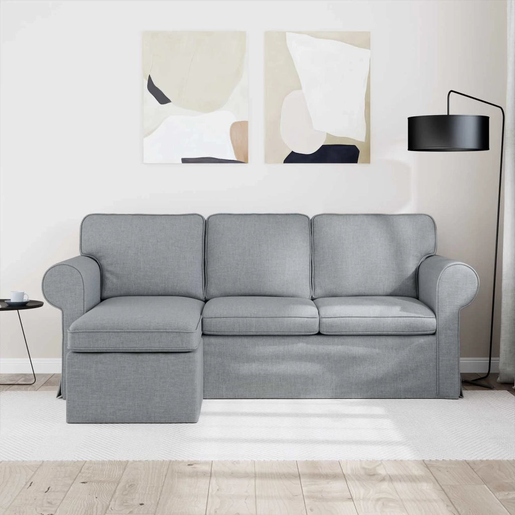 Divano Grigio chiaro 195 x 138 x 80 cm Tessuto 42024327