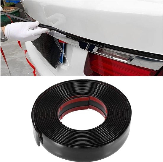 Strisce di adesivo auto universali - Striscia di stile auto in acciaio inossidabile - Striscia di bumper auto autoadesiva - Nero